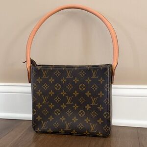 Louis Vuitton Monogram Shoulder Bag in Brown and Tan